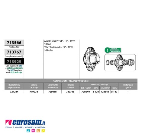 Mozzo ruota completo assali...