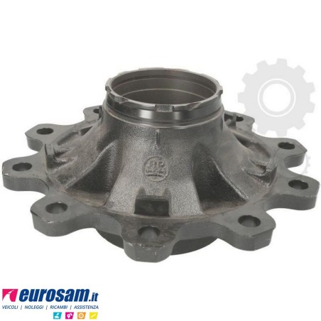 Mozzo ruota assale Bpw sistema Eco Plus 10-12 ton serie HS HZ SHS calotta int. M136x2,5 con cuscinetti e calotta Oe quality