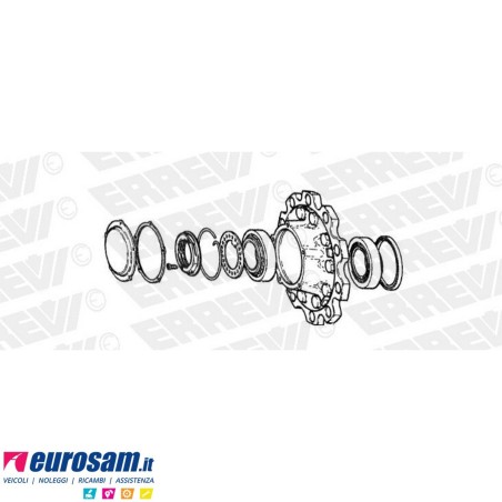 Mozzo ruota completo assale Meritor R.o.r. serie TA TC con cuscinetti e calotta Oe quality