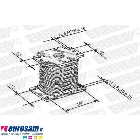 Tassello in gomma paracolpo sospensione post Volvo F7 FL7/10 N10/NL10 F10/12 FH12/16 F16