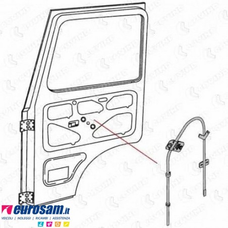 Alzacristallo Manuale Destro Iveco Gamma Zeta Turbozeta