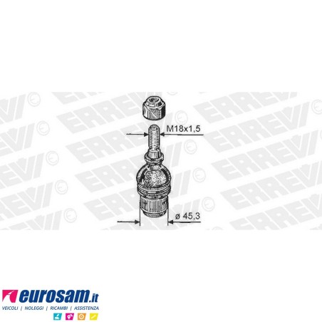 Testina per braccio oscillante parte inferiore Iveco Daily S2000 35C
