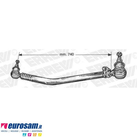 Tirante sterzo completo Mercedes 1314 1317 1320 L.740