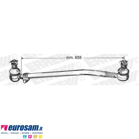 Tirante sterzo completo Iveco 50.9Z 60.11/Z 60/75/79.10/F10 79/90.13/f13 79.14/Z con servosterzo - cabina ribaltabile L.655
