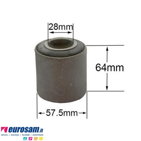 Boccola D.28x57,7 L.64 ferro-gomma barra stabilizzatrice Volvo F FH FL FM