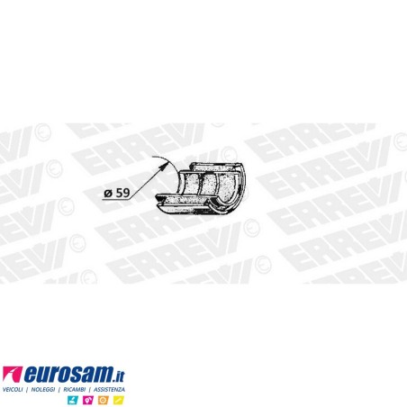 Semiboccola D.59 L.60 ferro-gomma barra stabilizzatrice post Man F90 F2000