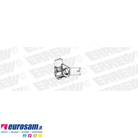 Boccola D.25 L.68 gomma barra stabilizzatrice ant Daf LF45