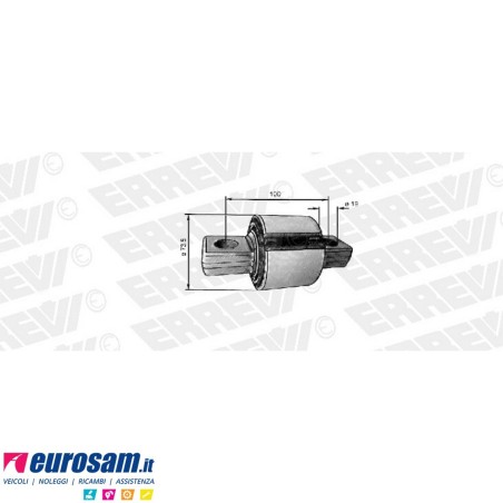 Perno gommato D.74 L.140 barra stabilizzatrice ant Mercedes Actros Mp1/2 Axor