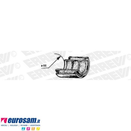 Semiboccola D.66 L.65 ferro-gomma stabilizzatrice post Iveco Eurotech/star Stralis