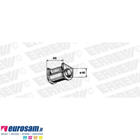 Boccola D.60 L.98 gomma stabilizzatrice post Volvo FM7 FH12/16