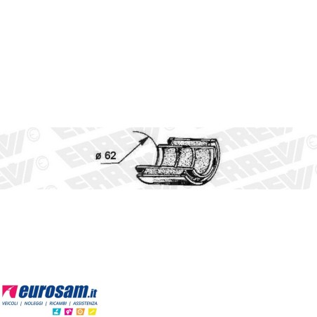 Semiboccola D.62 L.70 ferro-gomma stabilizzatrice post Iveco Eurocargo/tech/star Stralis