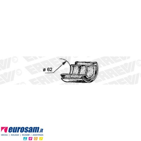 Semiboccola D.64 L.80 ferro-gomma stabilizzatrice post Iveco Eurocargo/tech/star Stralis