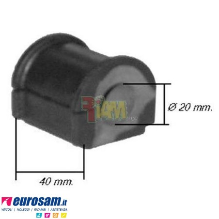 Boccola D.20 L.40 gomma stabilizzatrice post Iveco Daily 35/50 Tutti tipi