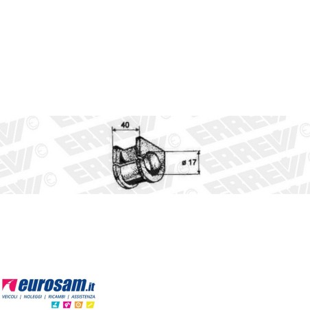 Boccola D.18 L.40 gomma stabilizzatrice post Iveco Daily 35-50