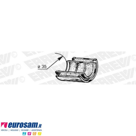 Semiboccola D.35 L.80 ferro-gomma stabilizzatrice Iveco 330