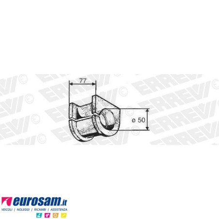 Boccola D.50x70 L.77 gomma stabilizzatrice Iveco 160nc al 190.48 Turbotech/star