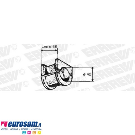 Boccola D.42 L.68 gomma stabilizzatrice Iveco 115.14 al 135.17