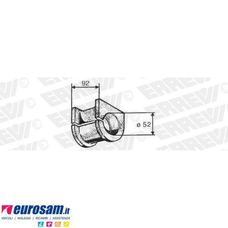 Boccola D.52x77 H.93 gomma stabilizzatrice post Iveco 170.24 al 240.48 Turbotech/star c/sosp pneumatica