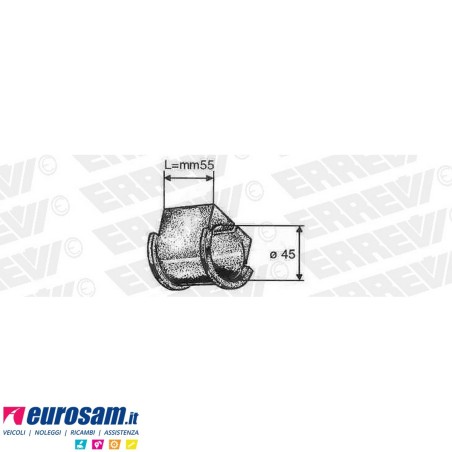 Boccola D.45 L.55 gomma stabilizzatrice ant Iveco Eurocargo e Tector