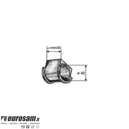 Boccola D.40x55/58 L.45 gomma stabilizzatrice Iveco 115.17 al 175.24 Eurocargo e Tector