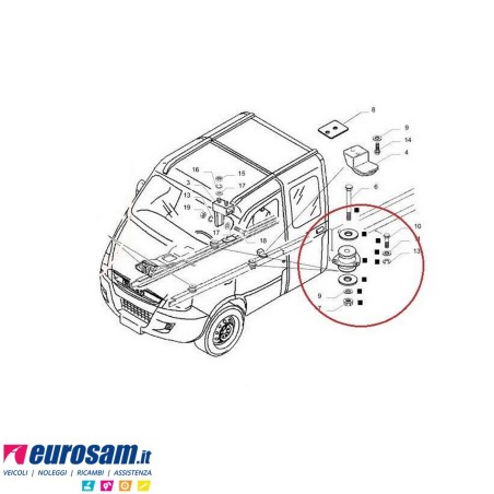 Kit supporti cabina post dx/sx Iveco daily dal 60c al 70c