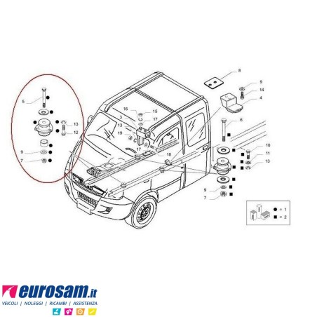 Kit supporti cabina ant dx/sx Iveco daily serie S 2006 2009 2012