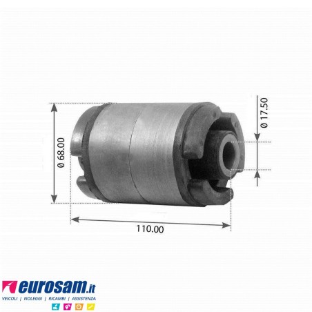 Boccola elastica supporto sollevamento cabina Volvo serie VN D.17,5/28,2 L.110