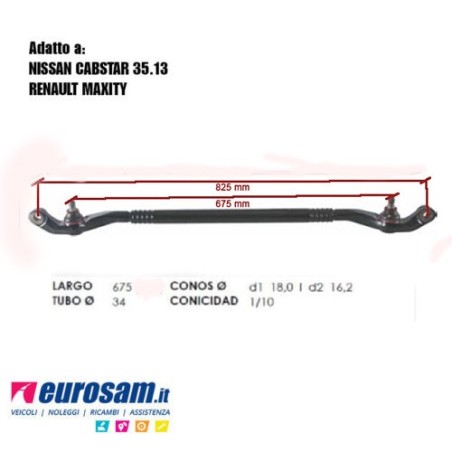 Barra accoppiamento ruote Nissan Cabstar 35.13 Renault Maxity L.65(925)