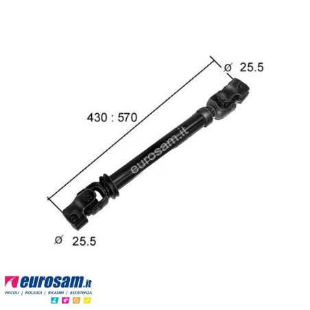Piantone sterzo completo Fiat Iveco 50.9 60.11 65.12 79.12 zeta L.430 D.25,5