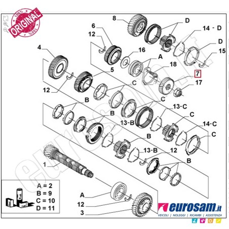 Ingranaggio Cambio Citroen Jumper Peugeot Boxer 02- Albero Secondario 5-Marcia 2.8Jtd 31/53