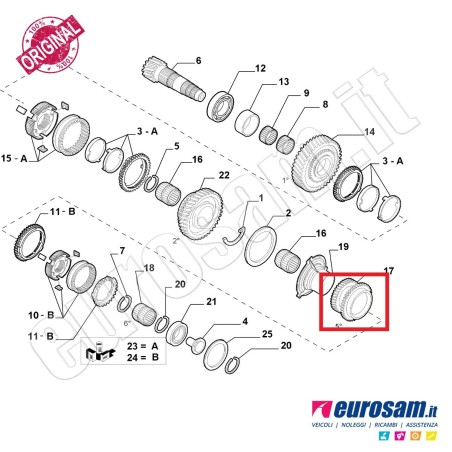 Ingranaggio Albero Cambio Secondario 5 Marcia Citroen Jumper Peugeot Boxer 06- 41/48 Denti