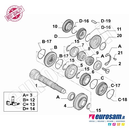 Ingranaggio Cambio Fiat Ducato 06-/ 14- 6-Marcia 53 Denti