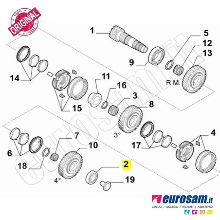 Cuscinetto Cambio Fiat Ducato 06-/ 14- Albero Secondario Posteriore 2.3/3.0Jtd Con Fermo