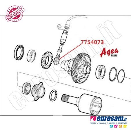 Ingranaggio Cambio Fiat 500 Doblo 07- Adattatore Contakilometri 1.2