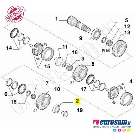 Cuscinetto Cambio Fiat Ducato 06-/ 14- Albero Secondario Posteriore 2.3/3.0Jtd Con Fermo