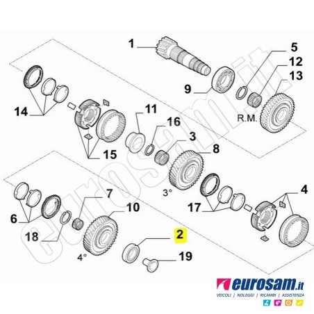 Cuscinetto Cambio Fiat Ducato 06-/ 14- Albero Secondario Posteriore 2.3/3.0Jtd Con Fermo