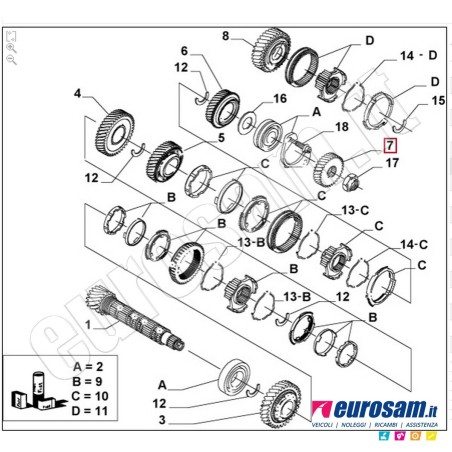 Ingranaggio Cambio Fiat Ducato 02- Albero Secondario 5-Marcia 2.8Jtd 31/53