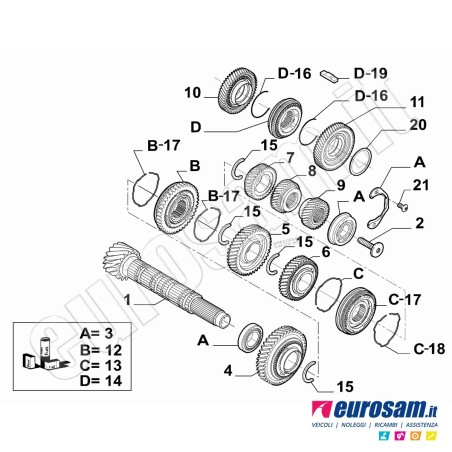 Ingranaggio Cambio Fiat Ducato 06-/ 14- 6-Marcia 53 Denti