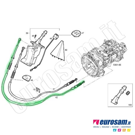 Flessibile Comando Cambio Iveco Eurocargo Tector L.2630