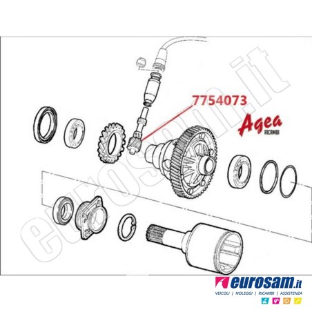 Ingranaggio Cambio Fiat 500 Doblo 07- Adattatore Contakilometri 1.2