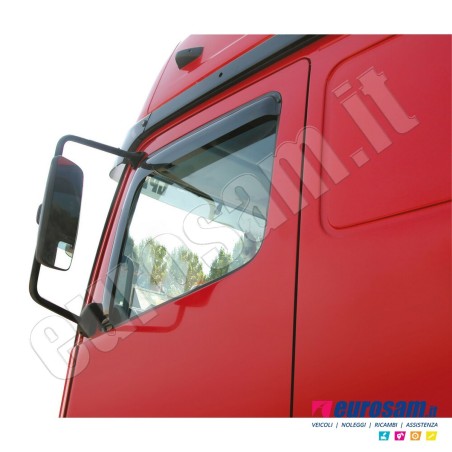 Coppia deflettori antiturbo finestrino daf xf95 xf105 dal 2007 in poi adesivi e clips