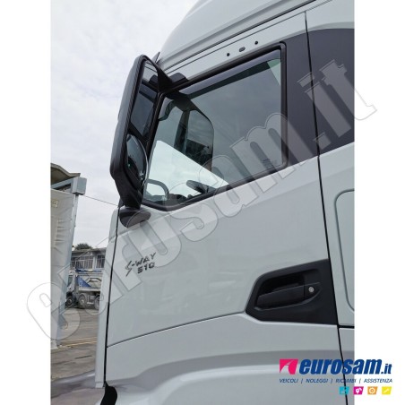Coppia deflettori antiturbo superiori finestrino Iveco S-Way T-Way X-Way in acrilico adesivi