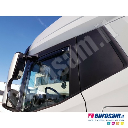 Coppia deflettori antiturbo superiori finestrino Daf XF XG XG+ in acrilico adesivi
