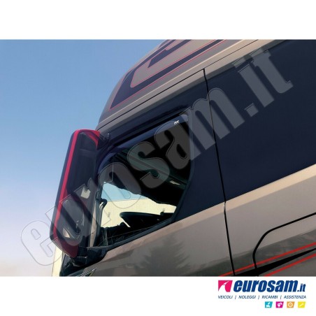 Coppia deflettori antiturbo superiori finestrino Ford F-MAX 18- in acrilico adesivi
