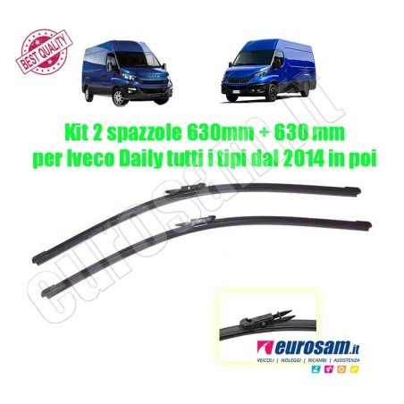 Coppia Kit 2 Spazzole tergicristallo parabrezza Iveco Daily dal 2014 in poi