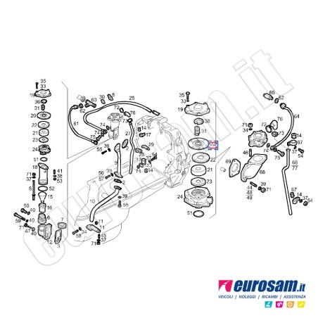 membrana sfiato olio motore per autocarro iveco: 190.38.42.48 - 190/330.36 turbostar.
