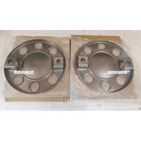 Coppia Anello ruota coprimozzo 8 fori acciaio inox Iveco Eurocargo cerchio 19,5