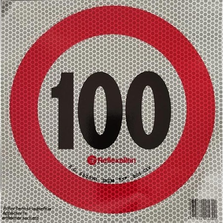 disco limite velocita' 100 km/h adesivo