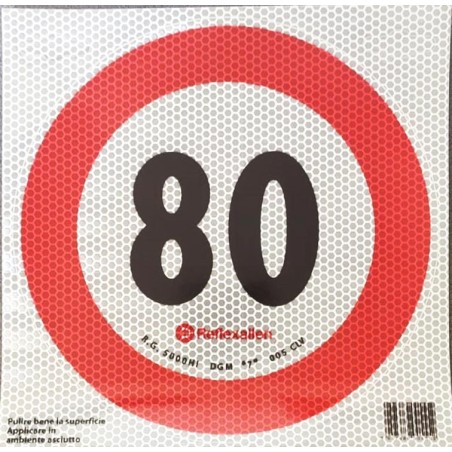 disco limite velocita' 80 km/h adesivo