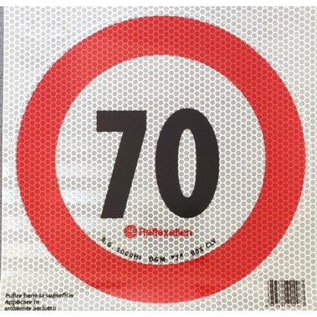 disco limite velocita' 70 km/h adesivo